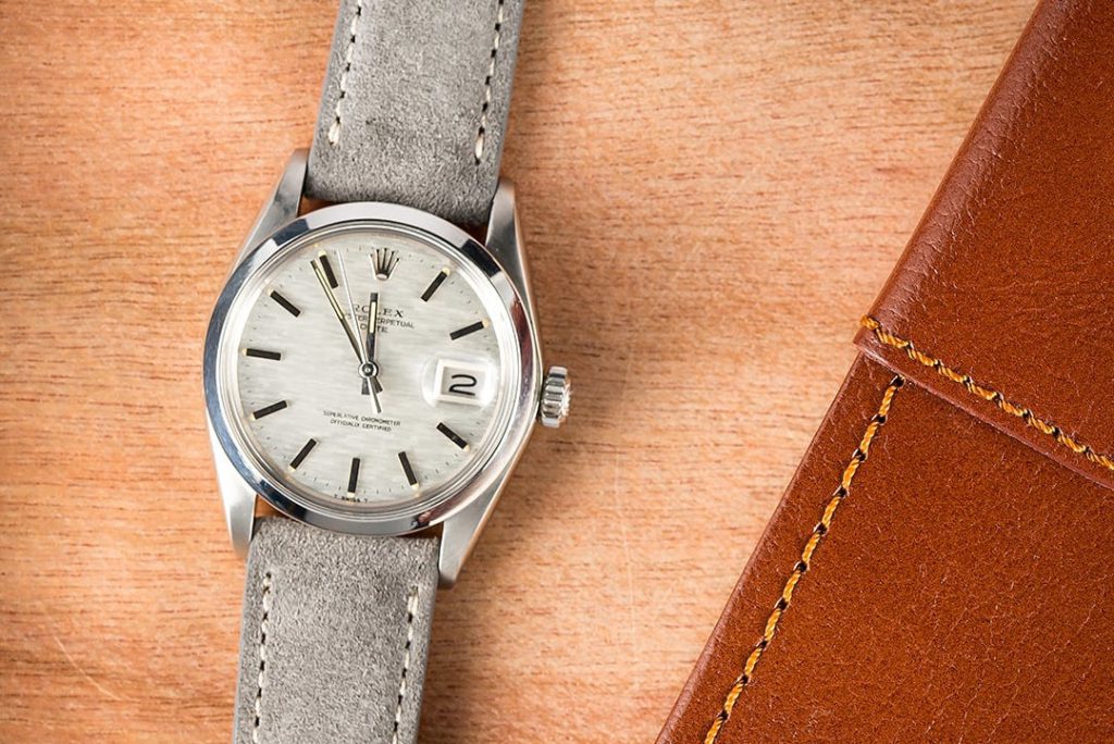 This Date with a linen dial makes for a great first Rolex since it is affordable.